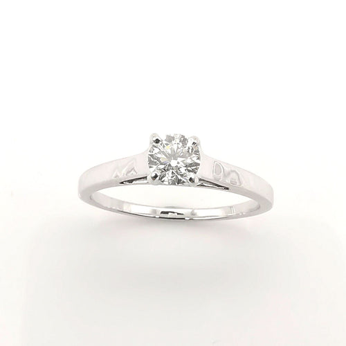 Bague 54 Solitaire or et diamant 0.40 ct 58 Facettes