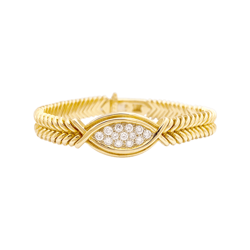 Bracelet Bracelet vintage Fred or jaune, diamants. 58 Facettes 34247