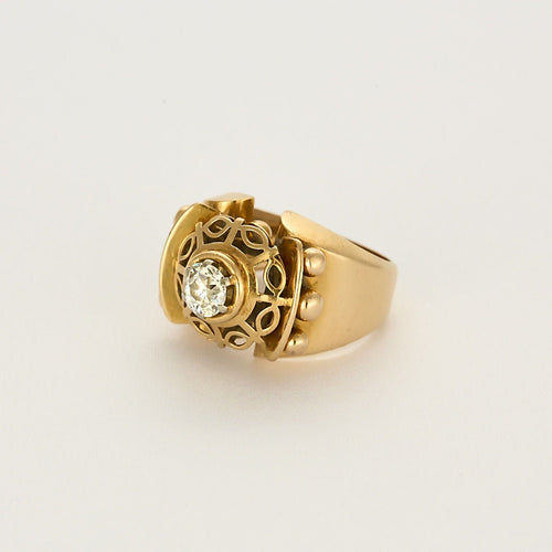 Bague 54 Bague dôme or jaune et diamants 58 Facettes ALE4261