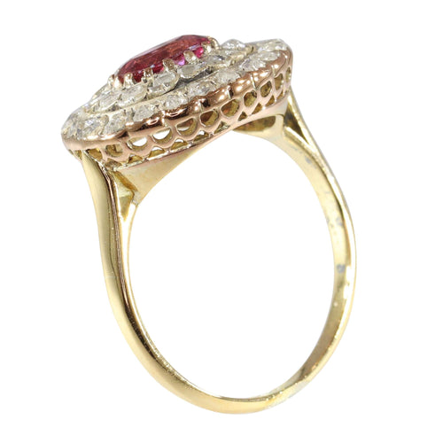 Bague 54 Beauté délicate : bague victorienne avec tourmaline rose violacée 58 Facettes 24150-0100