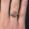 Bague 58 Bague dôme rétro rubis de synthèse et pierres blanches 58 Facettes 10-048