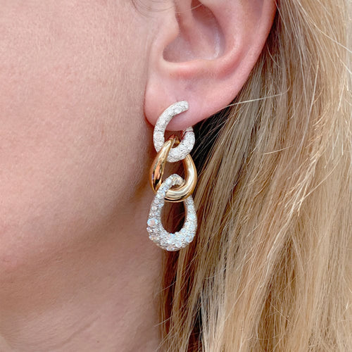 Boucles d'oreilles Boucles d'oreilles Pomellato, "Tango", en or rose et diamants. 58 Facettes 34057