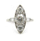 Bague Bague en platine édouardienne avec diamant taille européenne ancienne en forme de navette 58 Facettes
