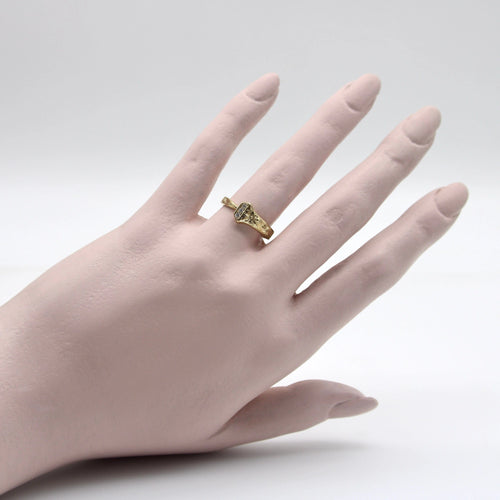 Bague 54.5 Bague en or jaune avec diamants 58 Facettes