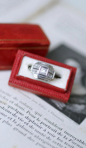 Bague Bague Art Deco Diamants Or Blanc et Platine 58 Facettes