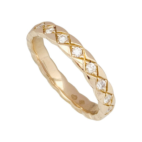 Bague 53 Bague alliance Chanel, "Coco Crush", or rose, diamants. 58 Facettes 33651