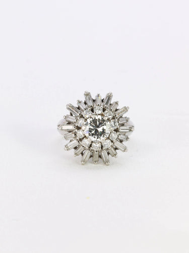 Bague 49 Bague soleil or blanc diamants 2.8 ct 58 Facettes 886