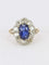 Bague 50 Bague marguerite ancienne or rose saphir coussin diamants 58 Facettes 1040.9