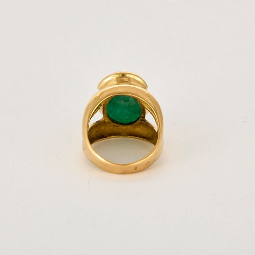 Bague 53 Bague or jaune et émeraude 58 Facettes GU286