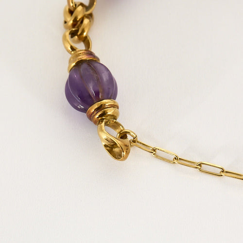 Bracelet Bracelet or jaune et améthystes 58 Facettes ASN03902