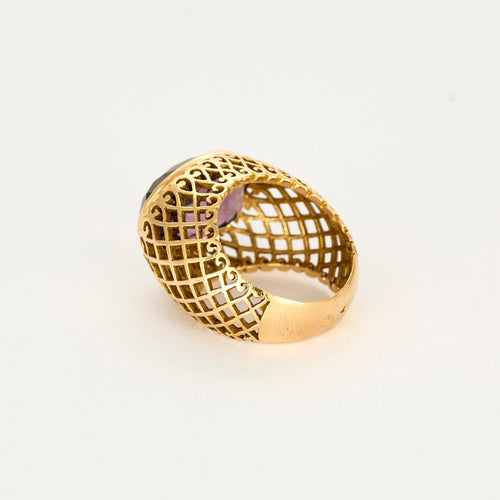 Bague 49,5 Bague dome or jaune et améthyste 58 Facettes PER1463