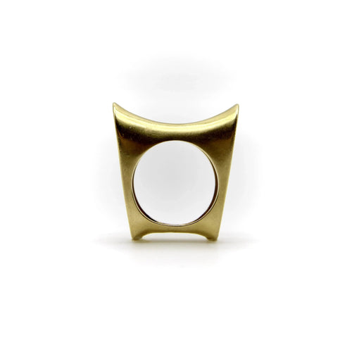 Bague 54 Bague de selle moderniste en or vintage 58 Facettes A1003E