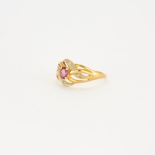 Bague Bague or jaune rubis diamant 58 Facettes LP650/10