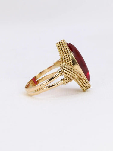Bague 57 Bague vintage or jaune torsadé rubis 58 Facettes 1087.15