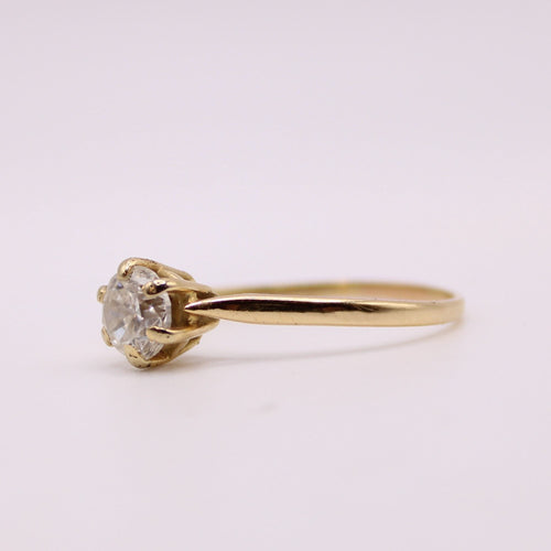 Bague 63 Solitaire or jaune 6 griffes diamant 58 Facettes