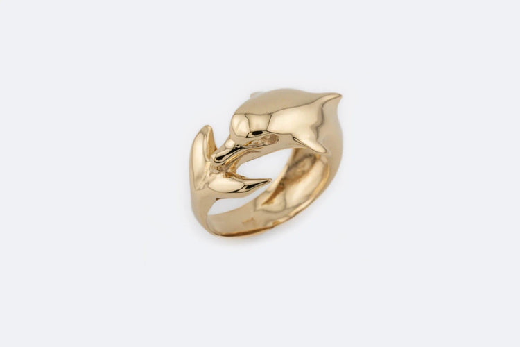 Bague Oro Giallo / 11 Anello delfino in oro giallo 58 Facettes anl824