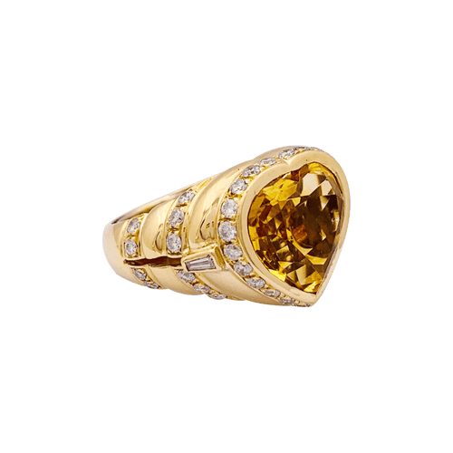 Bague 52 Bague Repossi "Coeur" or jaune, diamants, citrine. 58 Facettes 34359