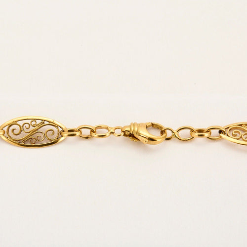Collier Collier or jaune maillon filigrané 58 Facettes SAI0471