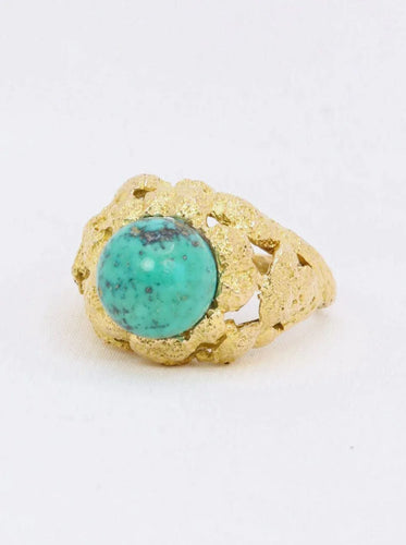 Bague vintage OMEGA GILBERT ALBERT bille de turquoise