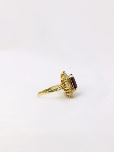 Bague 51 Bague ballerine Grenat Diamants baguette 58 Facettes 953