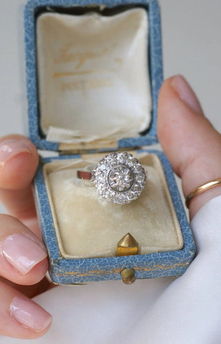 Bague Bague Ronde Cible Art Déco Diamants 58 Facettes