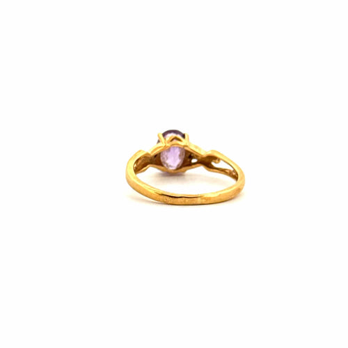 Bague 48 Solitaire Or Jaune & Améthyste 58 Facettes 41-GS34637
