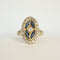 Bague 53 Bague Marquise or jaune et saphirs 58 Facettes
