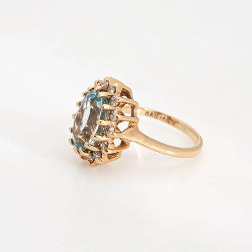 50 Bague diamant aigue-marine 4,50 ct vintage 58 Facettes G13369