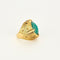 Bague 47 Bague moderniste en or jaune et amazonite 58 Facettes CAN11091