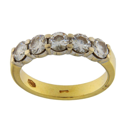 Bague Bague en or jaune et blanc avec diamants de 1,54 ct 58 Facettes G3683