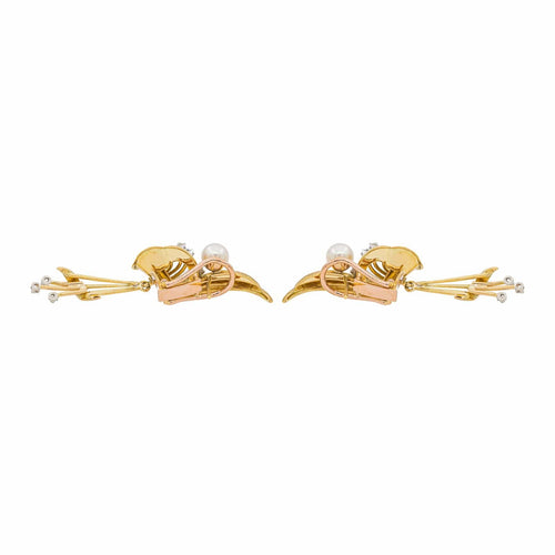 Boucles d'oreilles Boucles d'oreilles Pendantes Or jaune Perle de culture 58 Facettes 3132896RV
