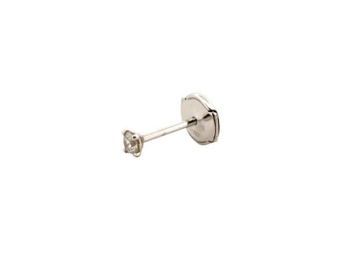 Boucles d'oreilles puce boucle d'oreille VANRYCKE valentine diamant 0.11 ct or blanc 18k 58 Facettes 266429