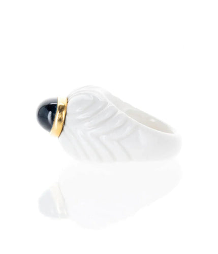 Bague 49 Bague en or et topaze bleue en porcelaine Bulgari Chandra 58 Facettes