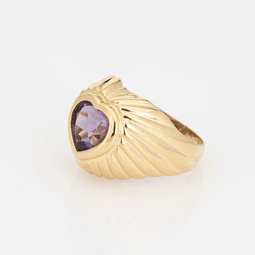 Bague 52.5 Bague coeur améthyste or jaune 58 Facettes G13536