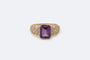 Bague Oro Giallo / 17 Bague en or jaune ornée d'améthystes et de pierres blanches 58 Facettes anl910