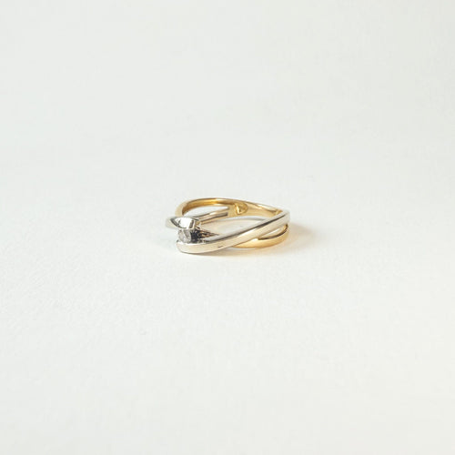 Bague 49 Bague or jaune et or blanc, diamant 58 Facettes INV012