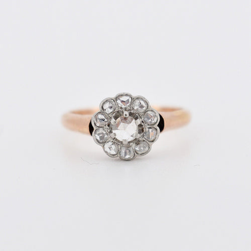 Bague 51 Bague Marguerite Or et Diamants circa 1900 58 Facettes 300-2