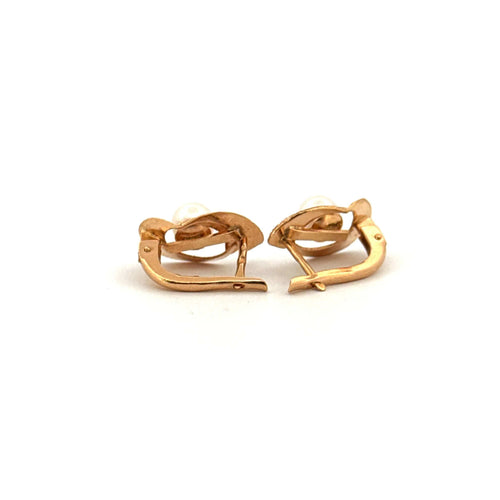 Dormeuses Or Jaune 18k & Perles