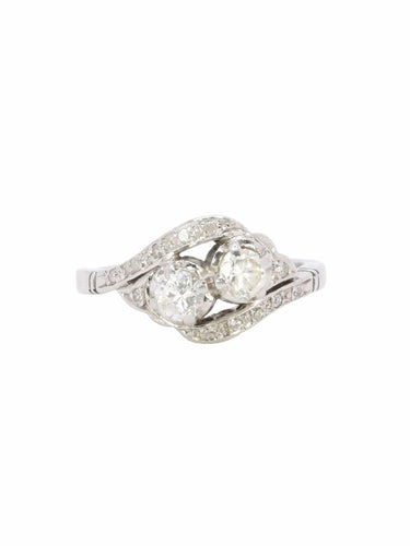 Bague 52 Bague vintage toi et moi or blanc diamants 58 Facettes 1110.5