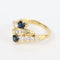 Bague 55 Bague vintage en or jaune 18 carats avec diamants et saphirs 58 Facettes 131144