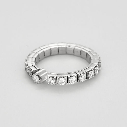 Bague 53 Bague souple en or blanc et diamants 58 Facettes JRW0021-53