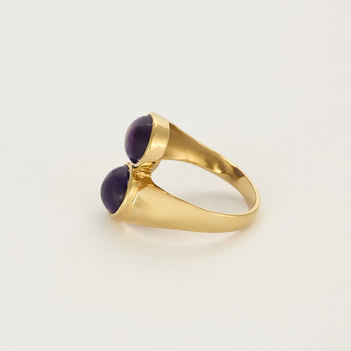 Bague 54 Bague toi et moi, or jaune et améthystes 58 Facettes BEA3348