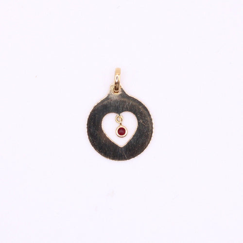 Pendentif Pendentif Plus Qu'hier Moins Que Demain Rubis et or jaune 18k 58 Facettes