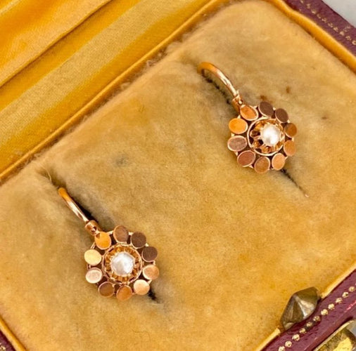 Boucles d'oreilles Boucles d'oreilles dormeuses Napoléon III or jaune 58 Facettes