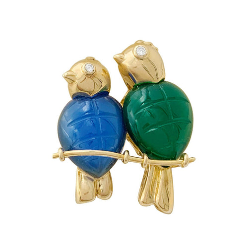 Broche Broche Cartier "Les Inséparables" or jaune, diamants, pierres de couleur. 58 Facettes 33881