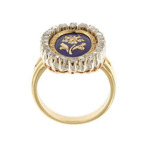 Bague Bague émaillée avec diamants 58 Facettes 35605