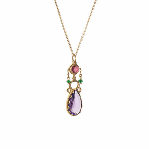 Collier Collier Tiffany & Co Améthyste Paloma Picasso Or jaune 18 carats Tourmaline Estate 58 Facettes G13856
