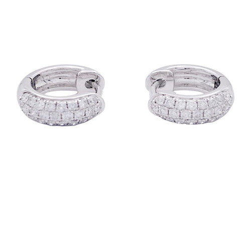 Boucles d'oreilles Créoles or blanc et diamants. 58 Facettes 33864