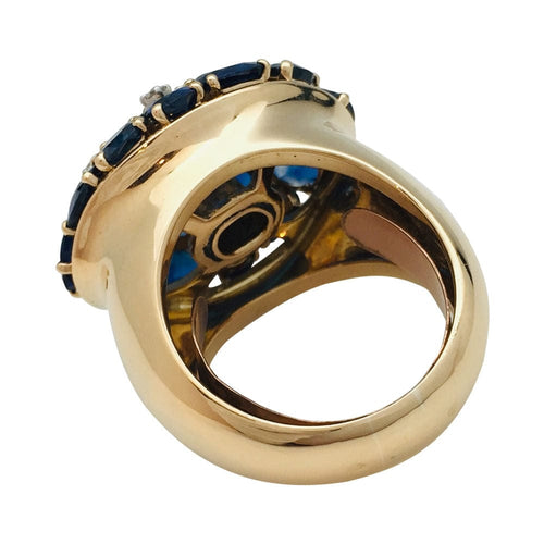 Bague 59 Bague en or jaune saphirs et diamants. 58 Facettes 29238