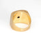 Bague 53 Chevalière vintage en diamant avec motif fossile carré en or jaune 18 carats 58 Facettes G13731